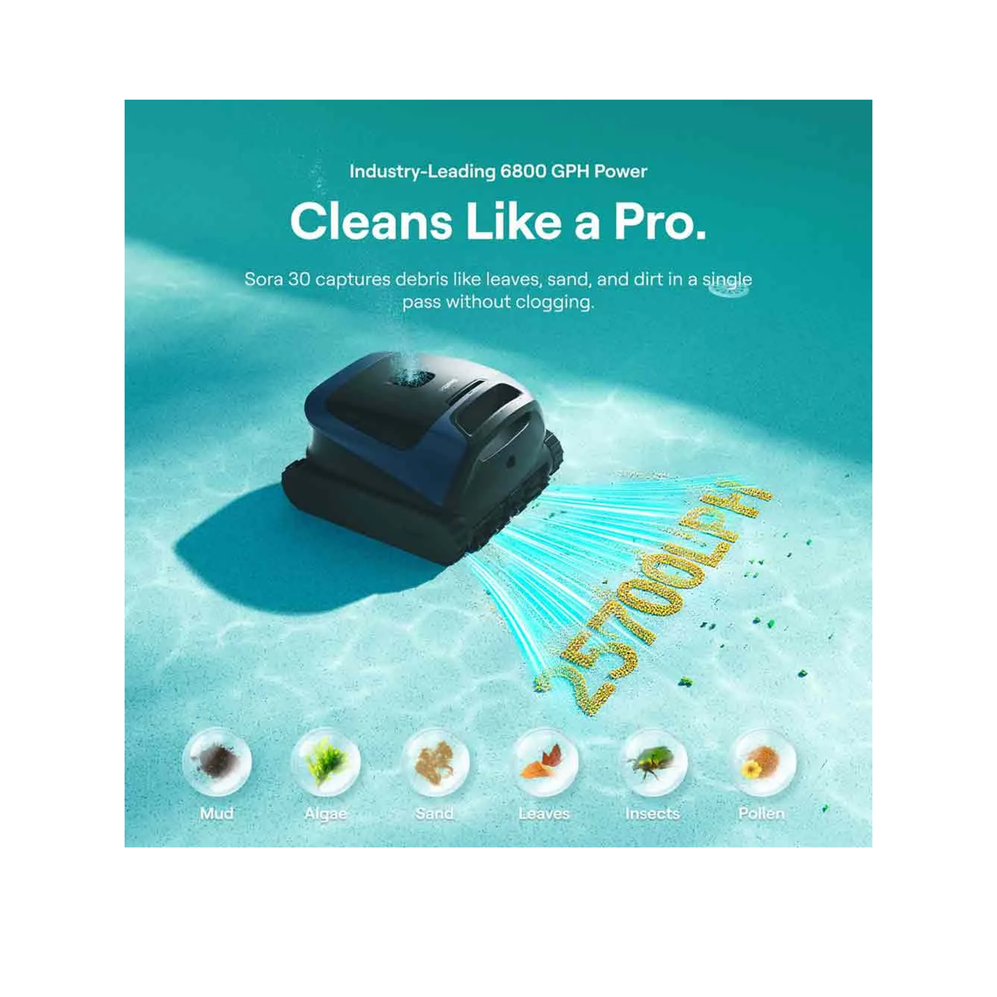 Voir la diapositive 6 : BEATBOT robot de piscine Sora P1 26m³/h