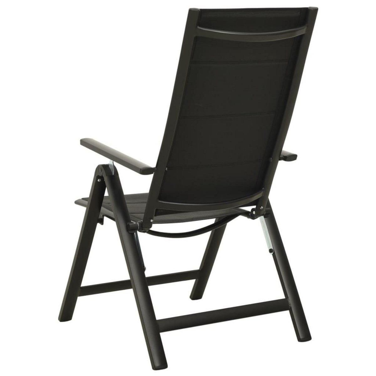 VIDAXL Chaises pliables de jardin lot de 2 Textilene et aluminium Noir