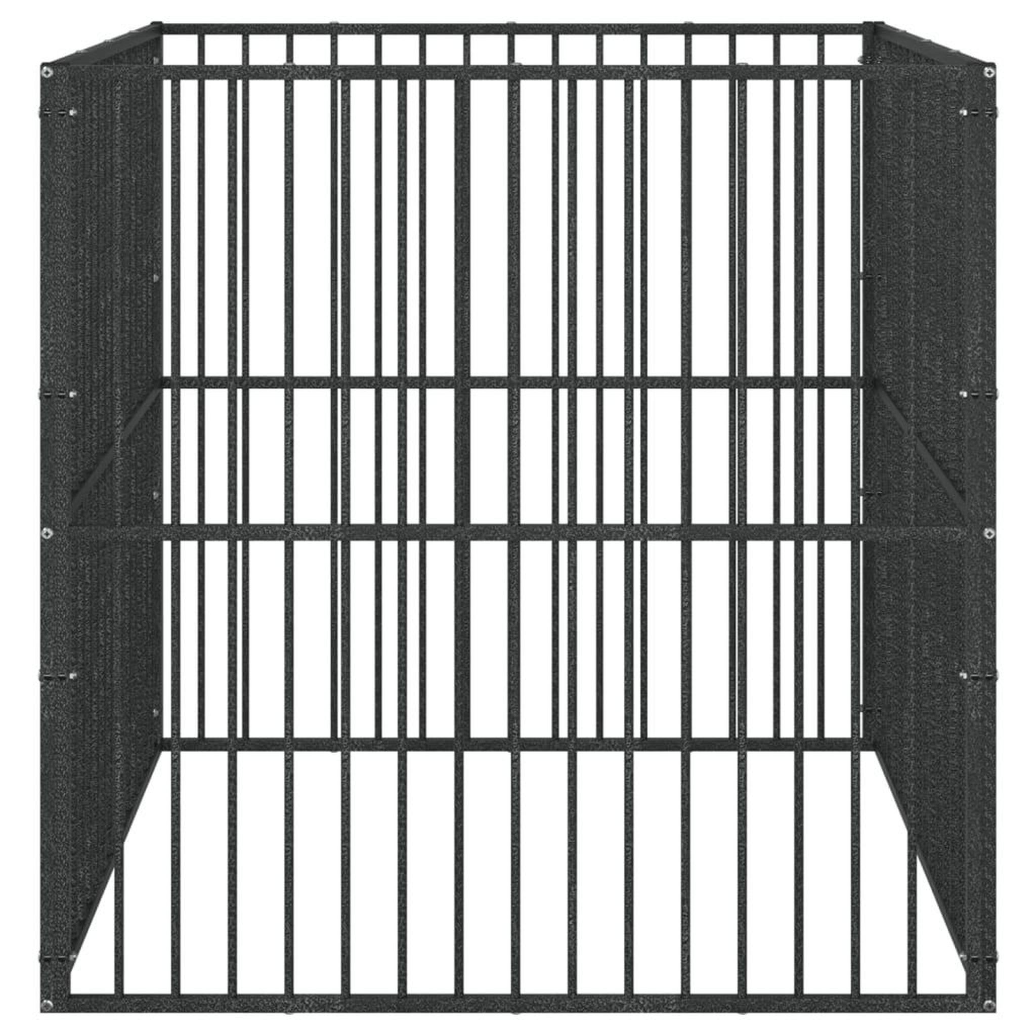 Voir la diapositive 5 : VIDAXL Parc pour chien 4 panneaux noir acier galvanise