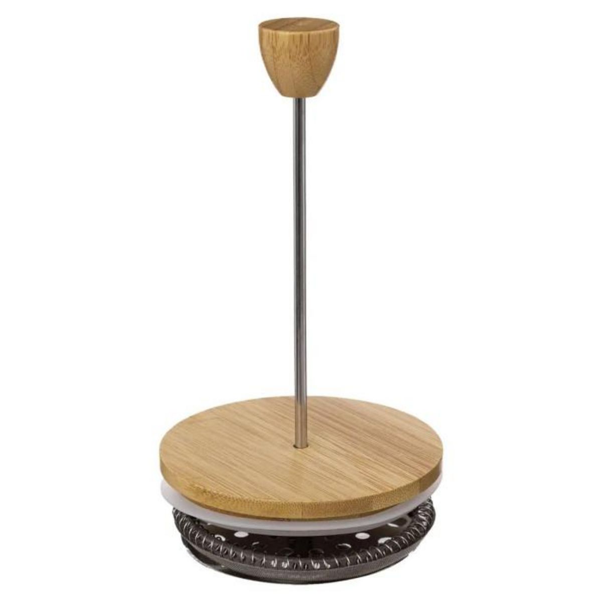 SECRET DE GOURMET Cafetière en Verre  Couvercle Bambou  1L Transparent