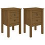 Voir la diapositive 2 : VIDAXL Tables de chevet 2 pcs Marron miel 40x35x61,5 cm Pin solide