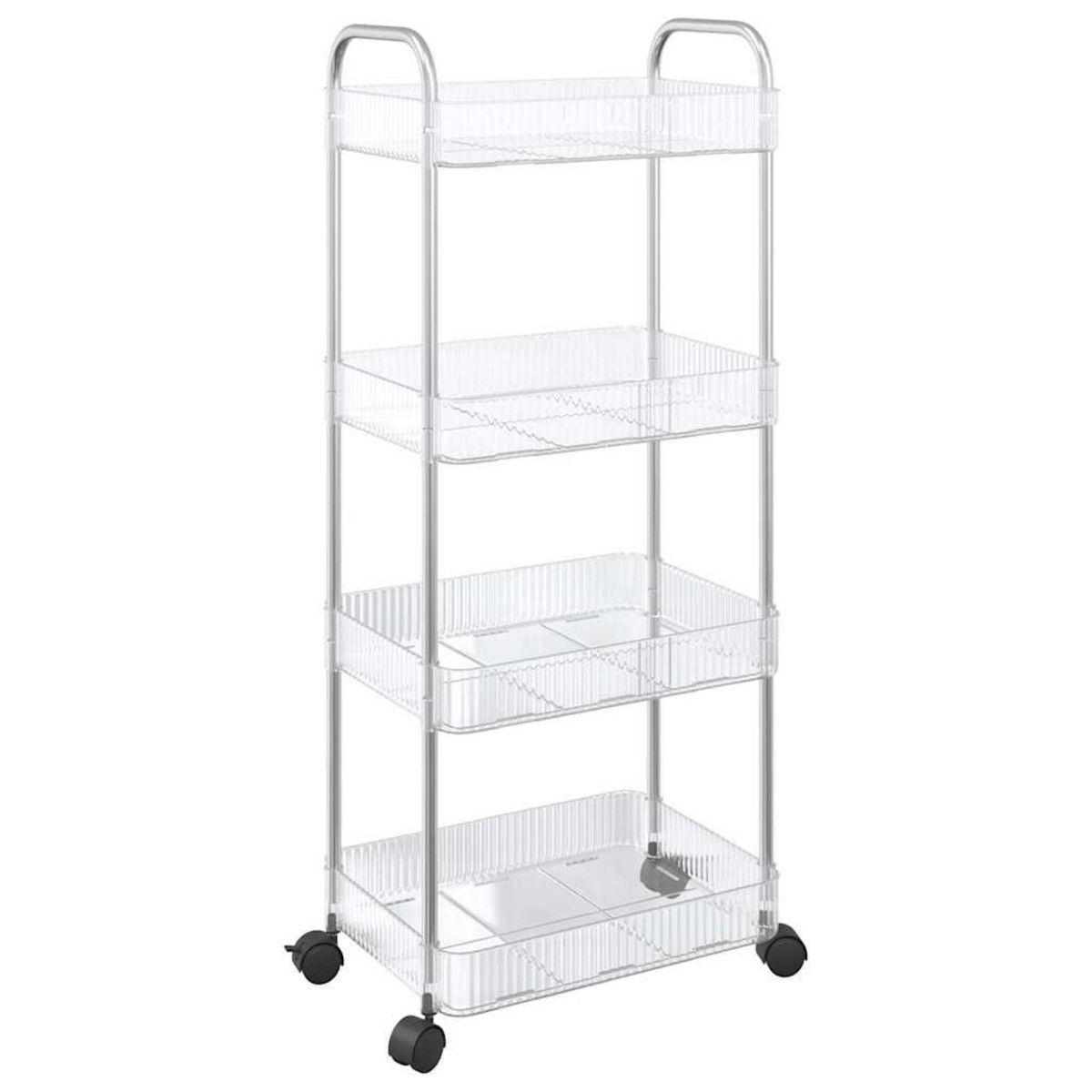 VIDAXL Chariot de rangement a 4 niveaux transparent acrylique