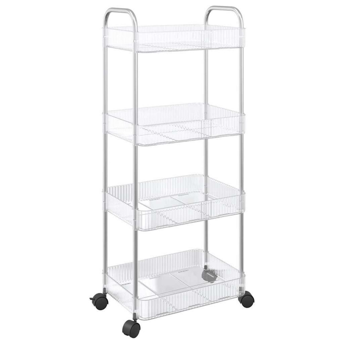 VIDAXL Chariot de rangement a 4 niveaux transparent acrylique