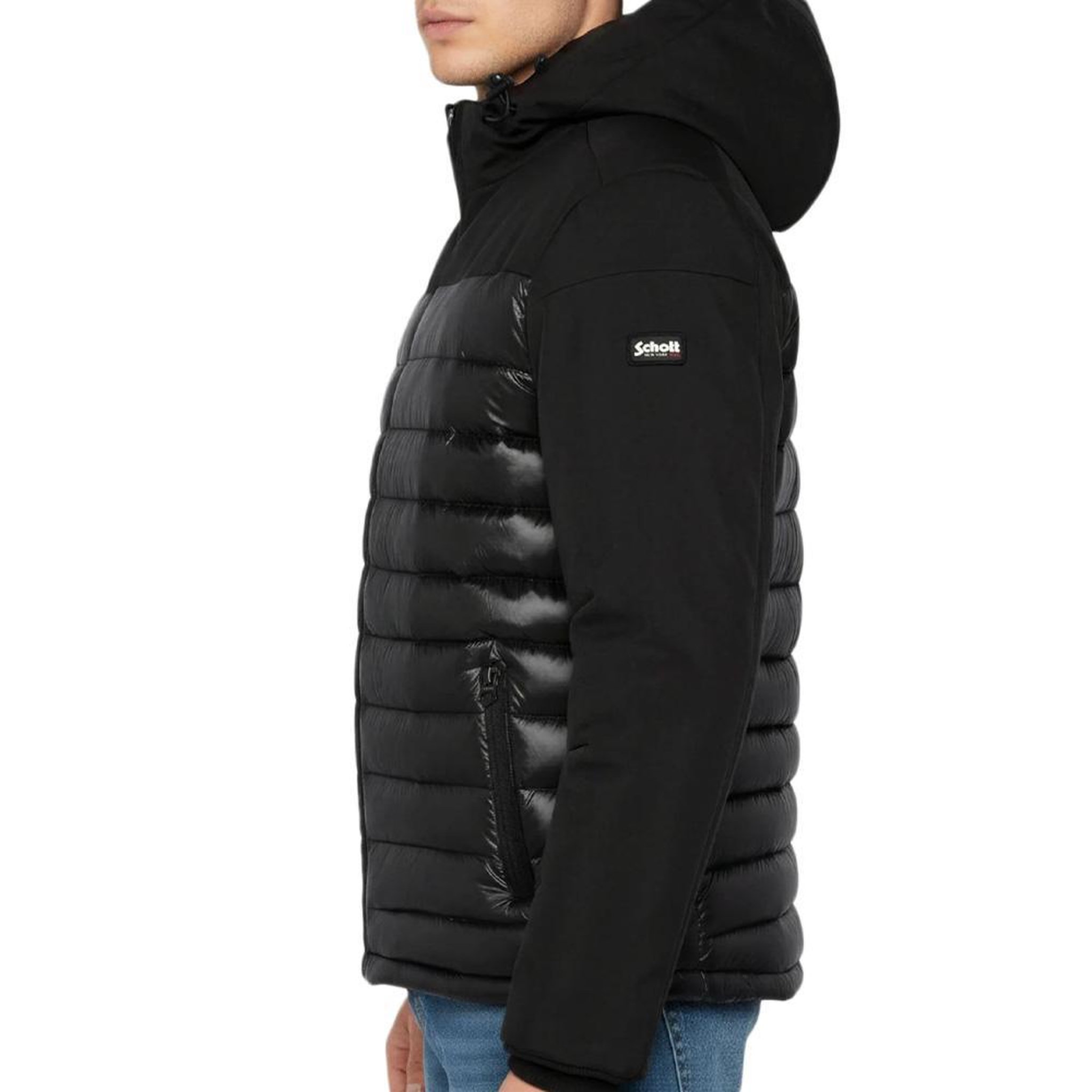 Voir la diapositive 2 : Schott Doudoune Noire Homme Schott