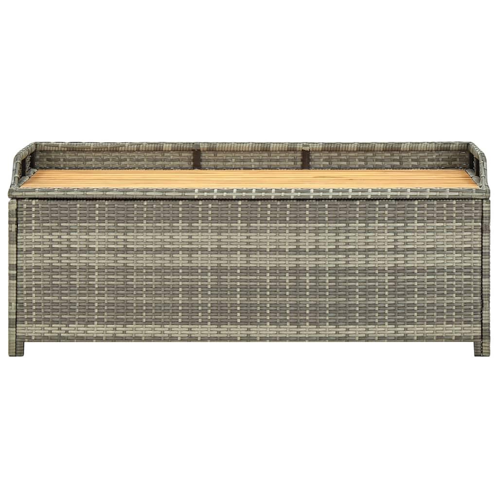 Voir la diapositive 3 : VIDAXL Banc de rangement de jardin 120 cm Resine tressee Gris