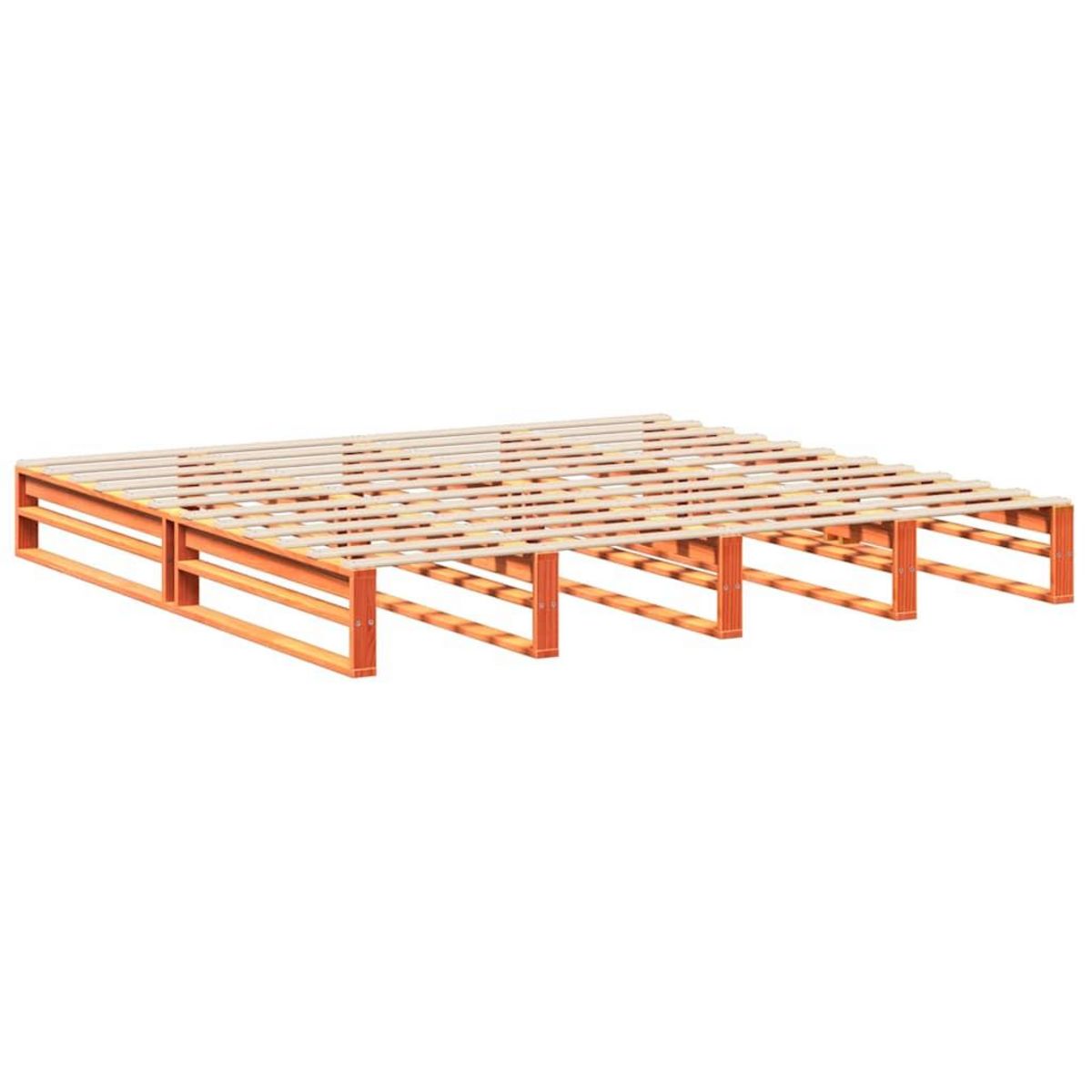 VIDAXL Cadre de lit sans matelas cire marron 180x200cm bois pin massif