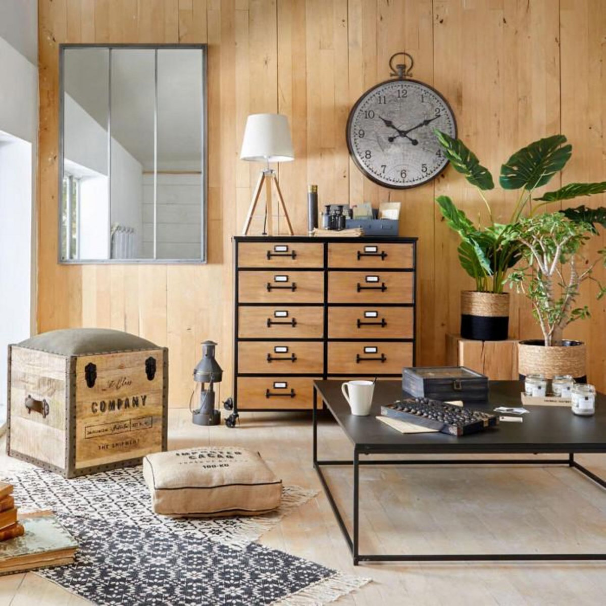 ATMOSPHERA Plante Artificielle en Pot  Philodendron  110cm Vert