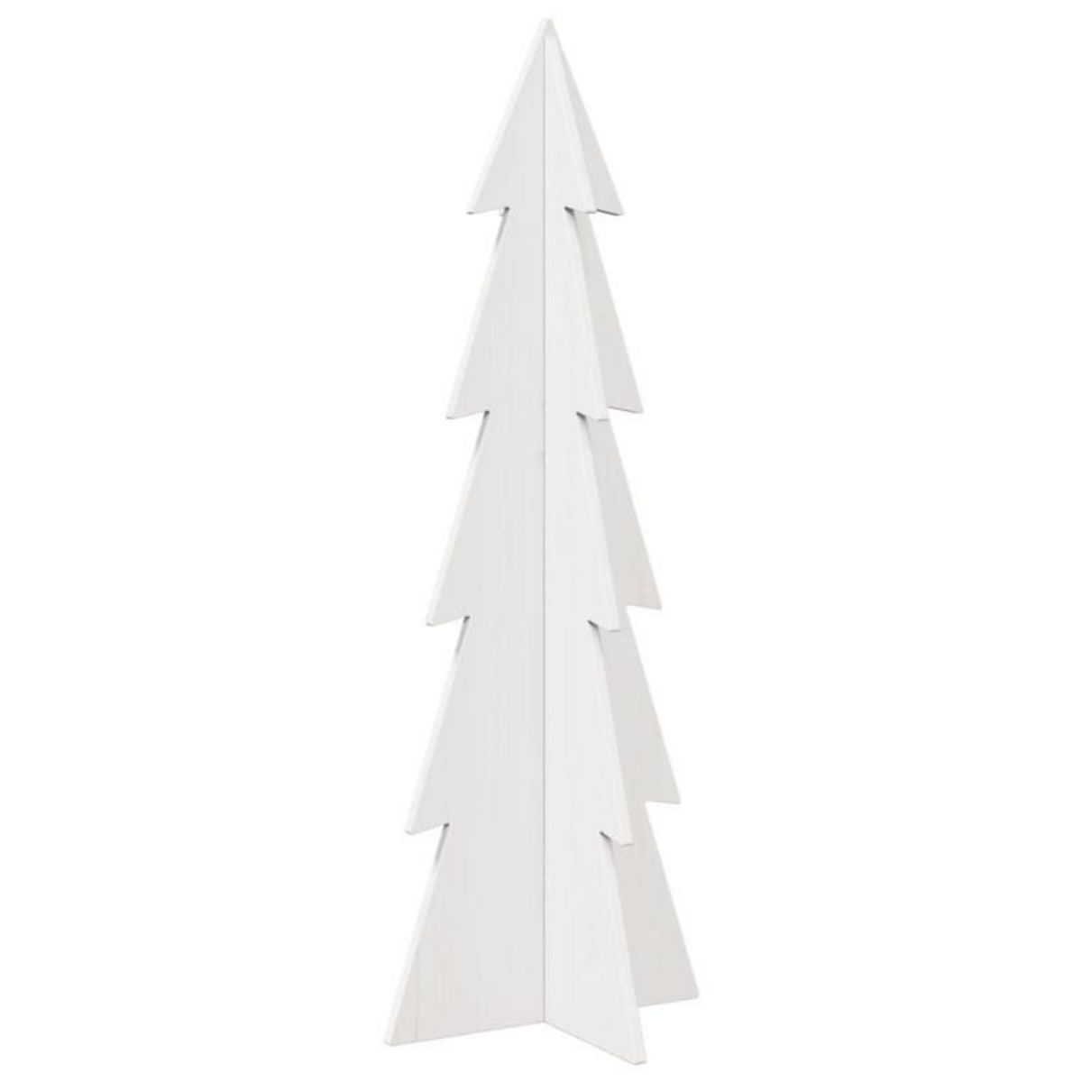 VIDAXL Arbre de Noël en bois pour décoration blanc 112 cm pin massif