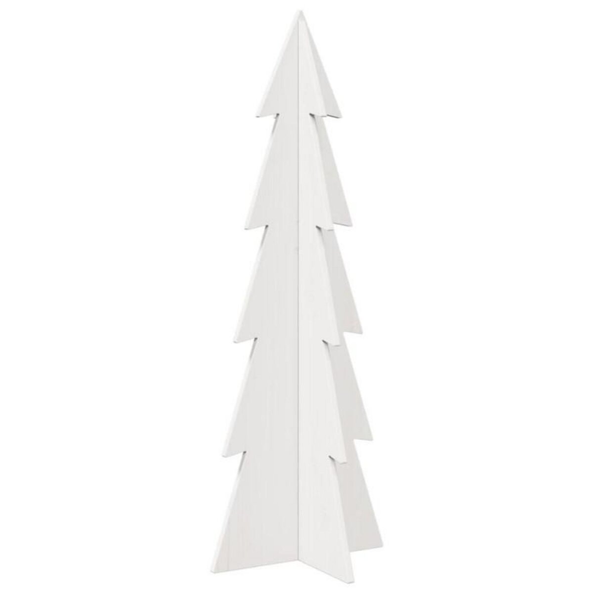 VIDAXL Arbre de Noël en bois pour décoration blanc 112 cm pin massif