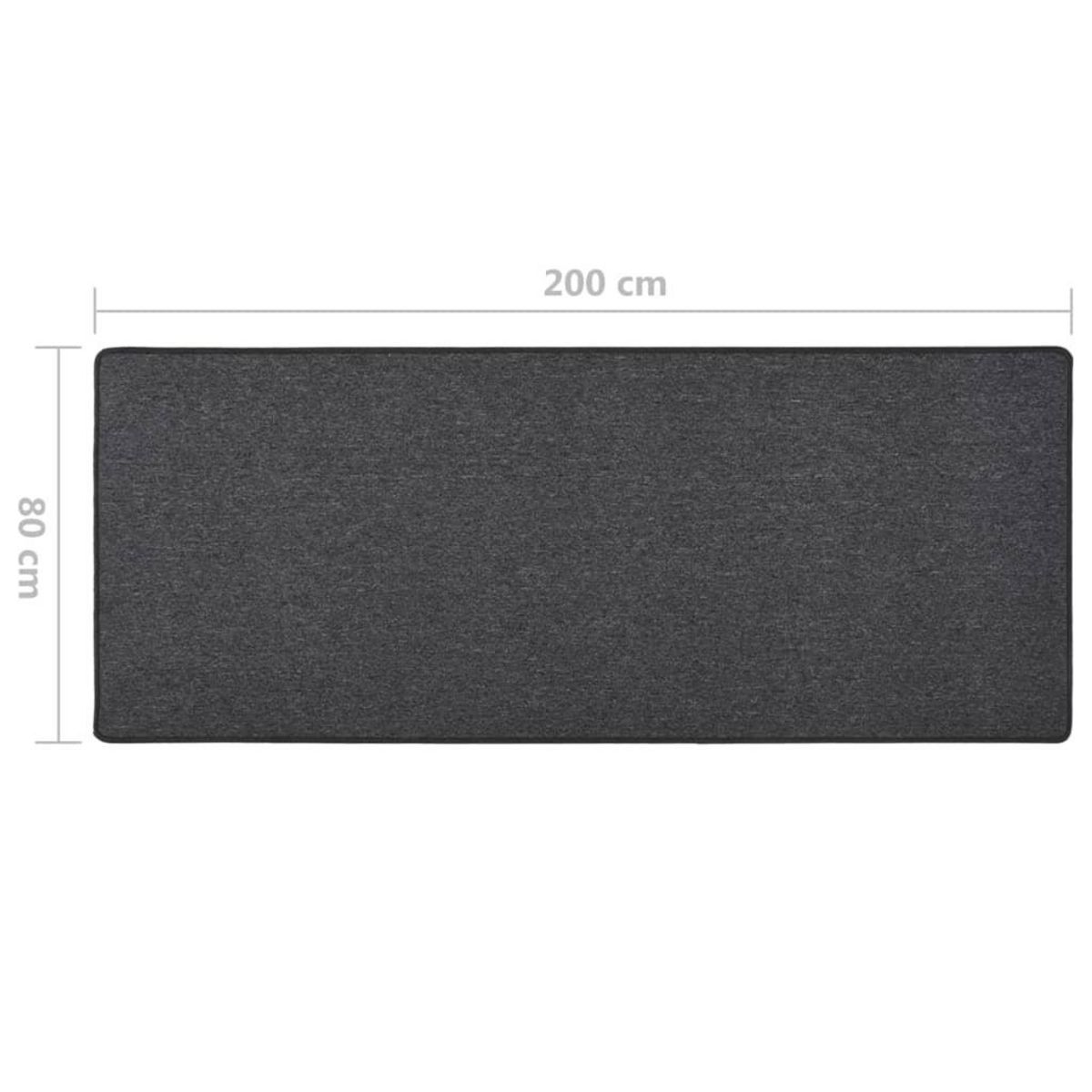 VIDAXL Tapis de couloir Anthracite 80x200 cm