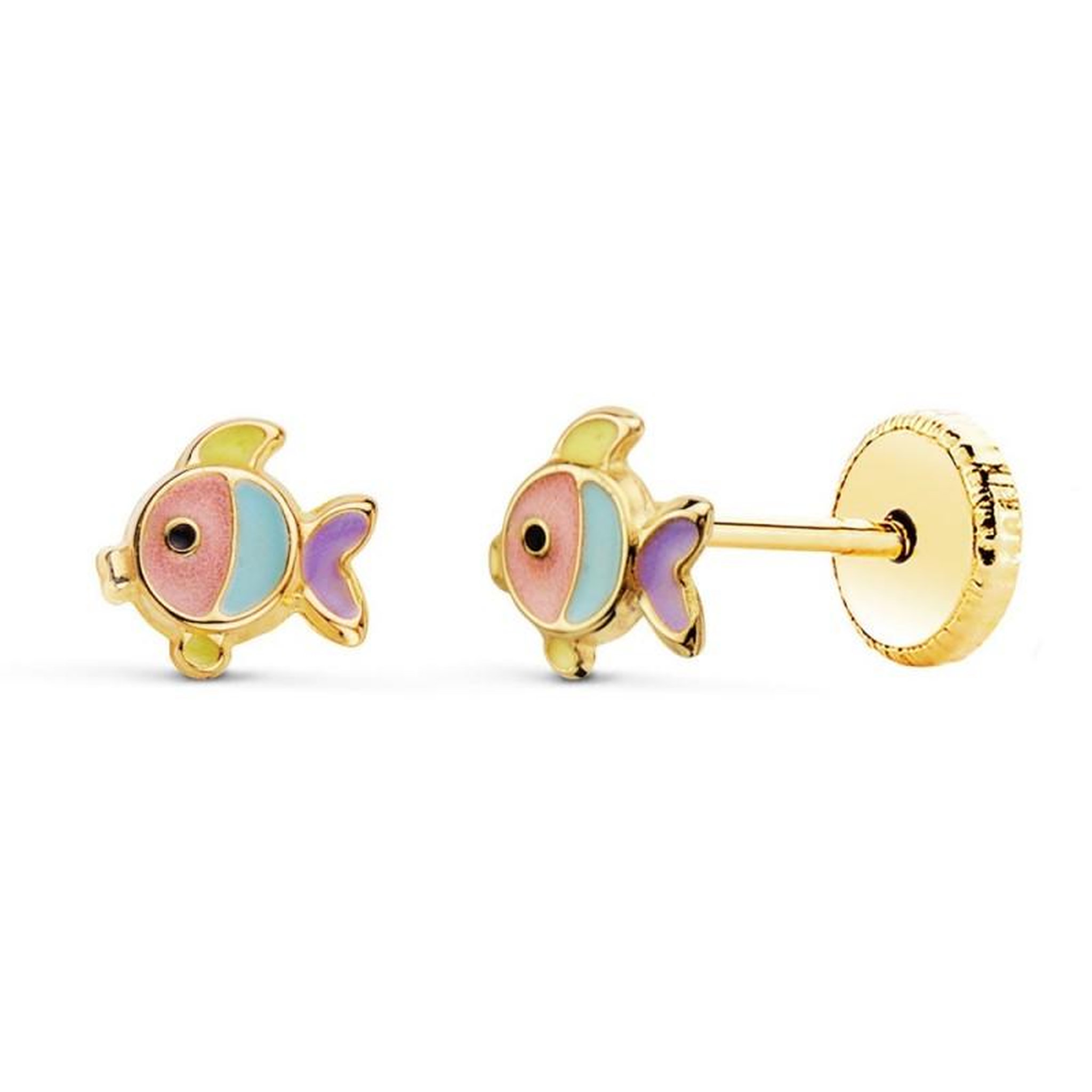 L'ATELIER D'AZUR Boucles d'Oreilles Or 18 Carats 750/000 Jaune - Poissons