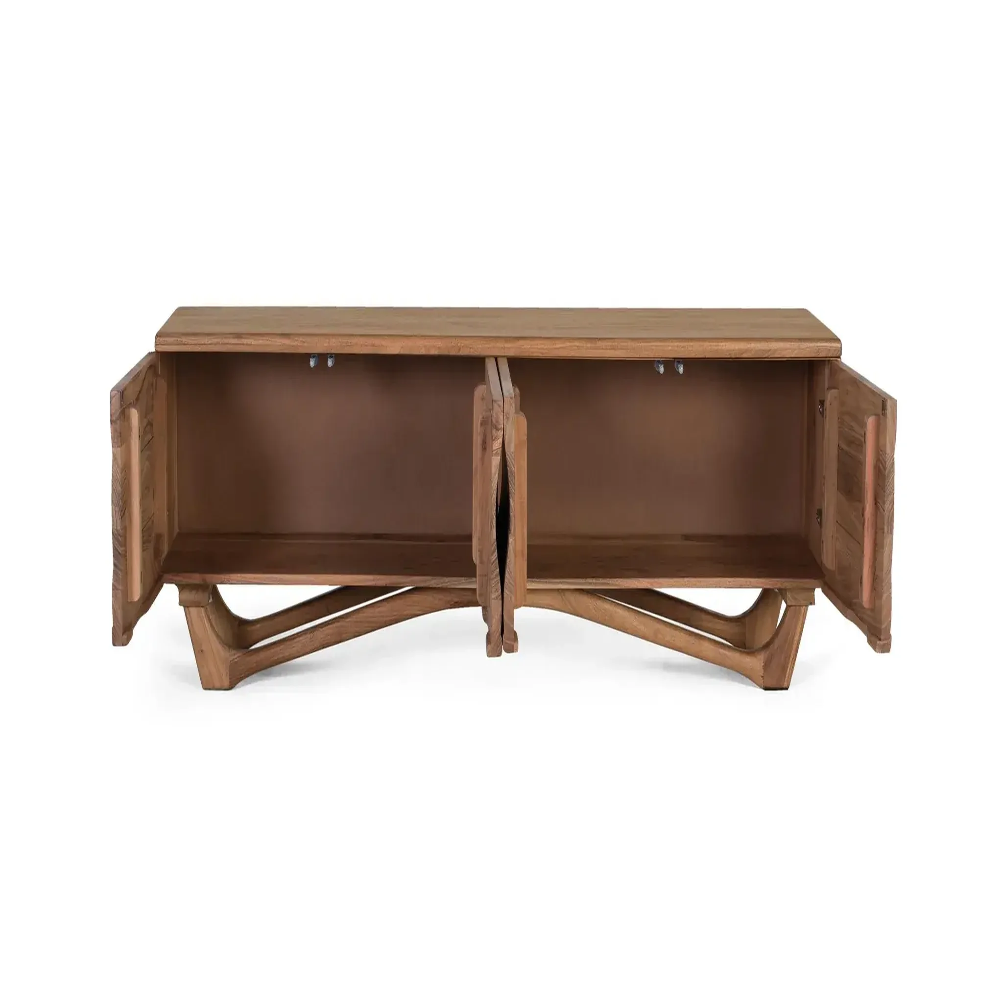 Voir la diapositive 2 : GINER Y COLOMER SL Meuble tv en bois d'acacia 170 cm style rustique moderne