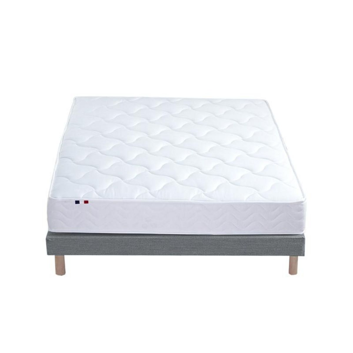 Ensemble literie matelas 594 ressort ensachés +sommier tapissier 140x190 cm ASTRE