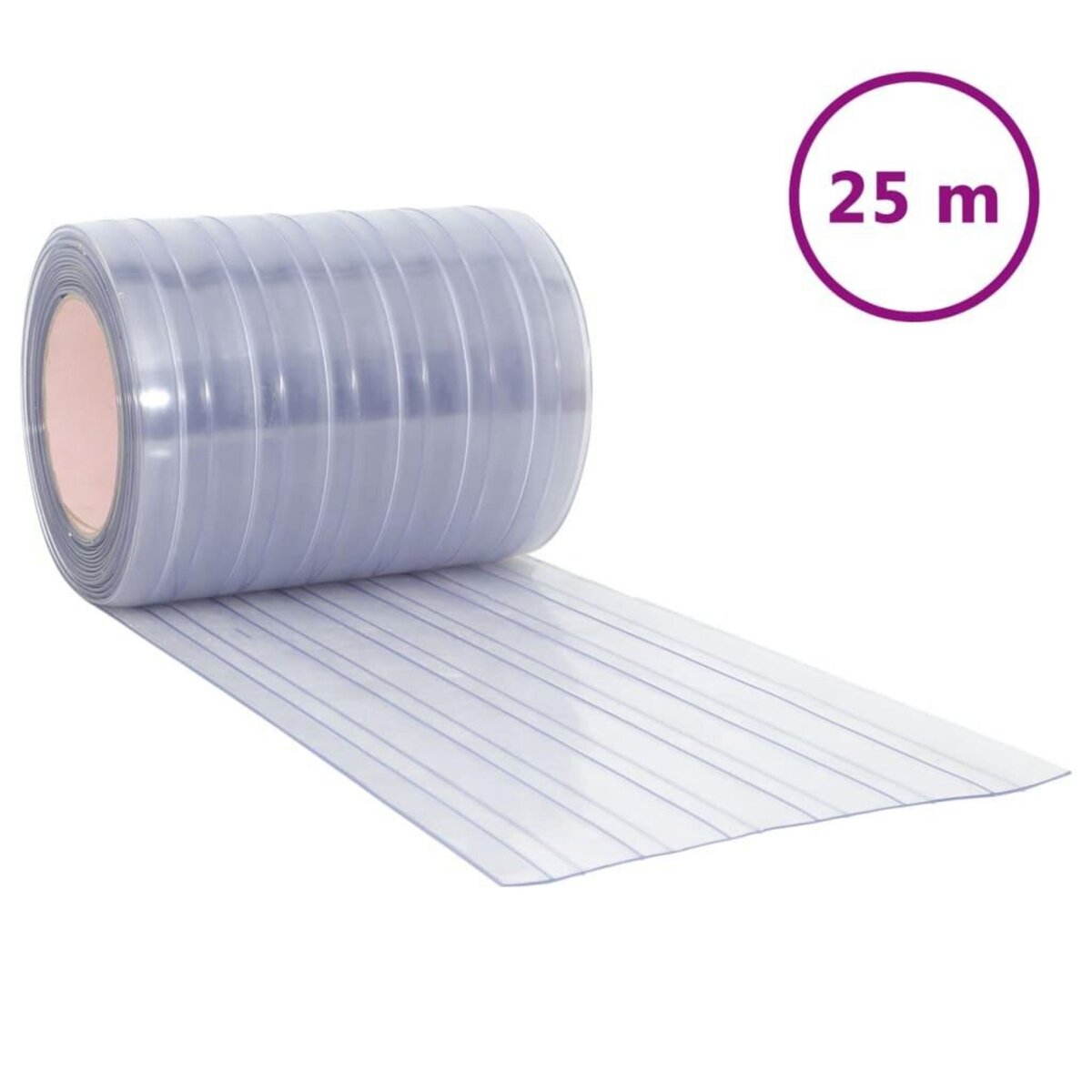 VIDAXL Rideau de porte transparent 300 mmx2,6 mm 25 m PVC
