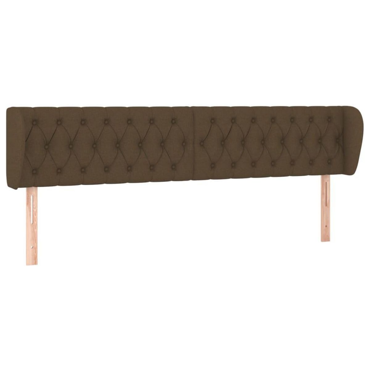 VIDAXL Tete de lit avec oreilles Marron fonce 203x23x78/88 cm Tissu