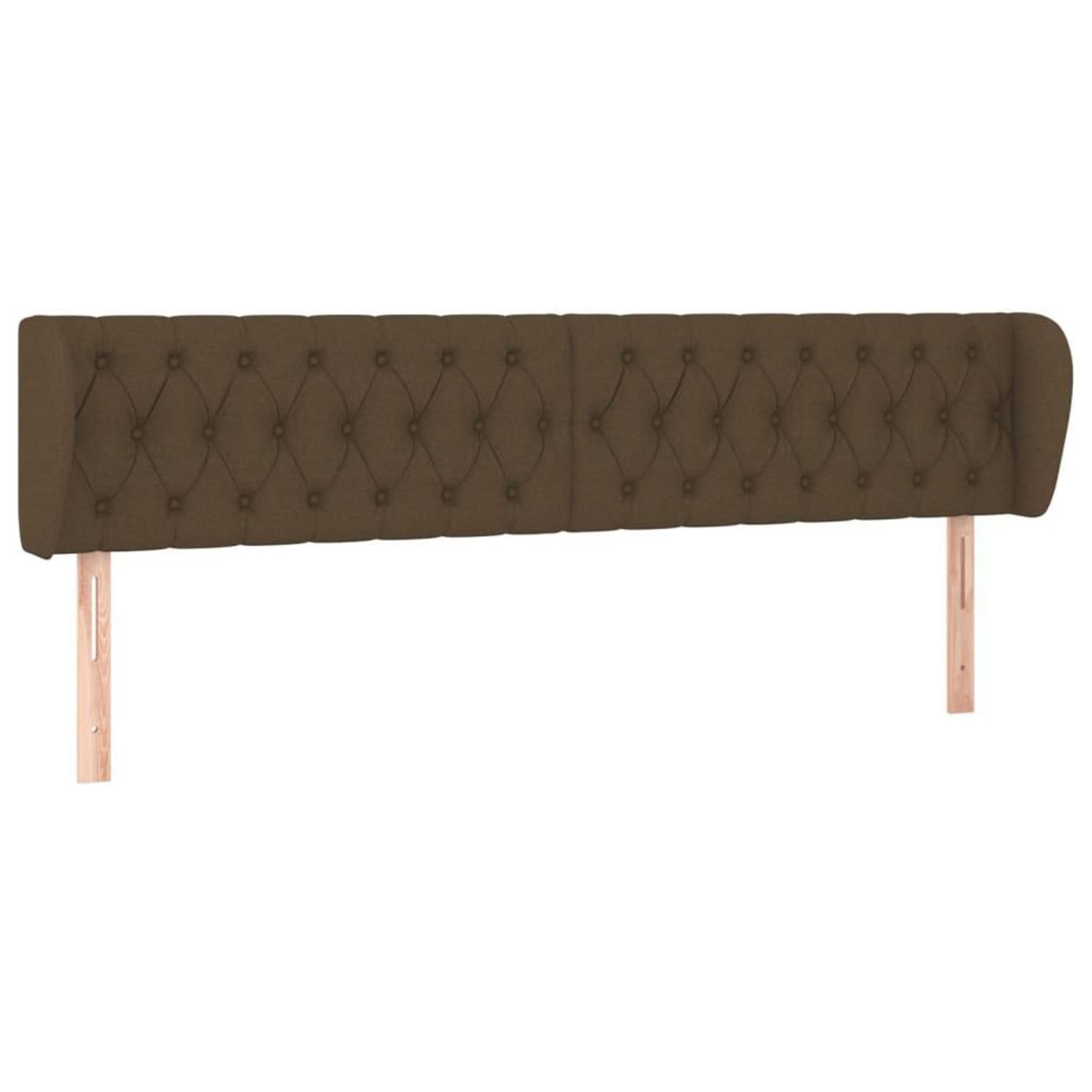 VIDAXL Tete de lit avec oreilles Marron fonce 203x23x78/88 cm Tissu
