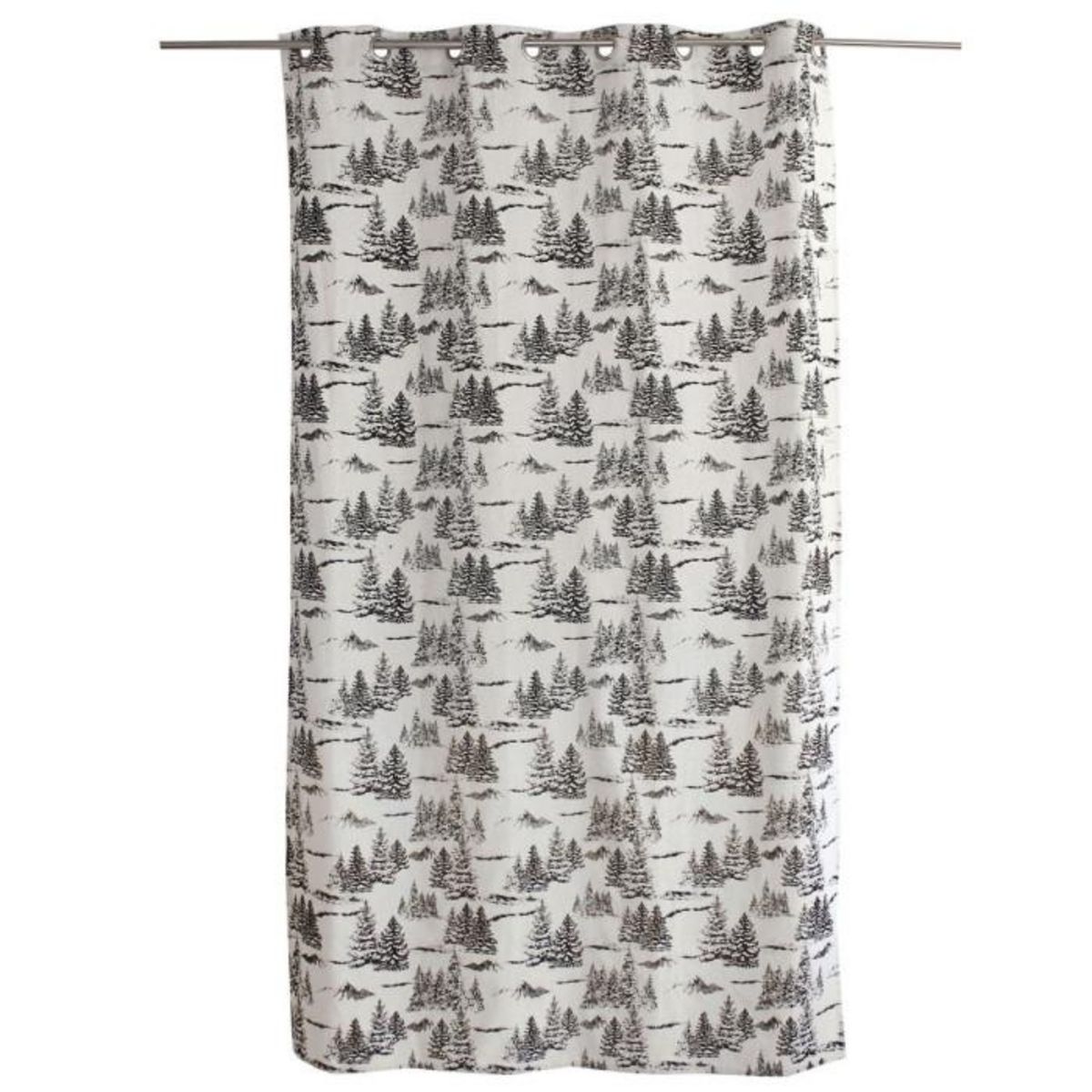 Paris Prix Rideau de Noël à Œillets  Ebène  140x240cm Écru & Anthracite