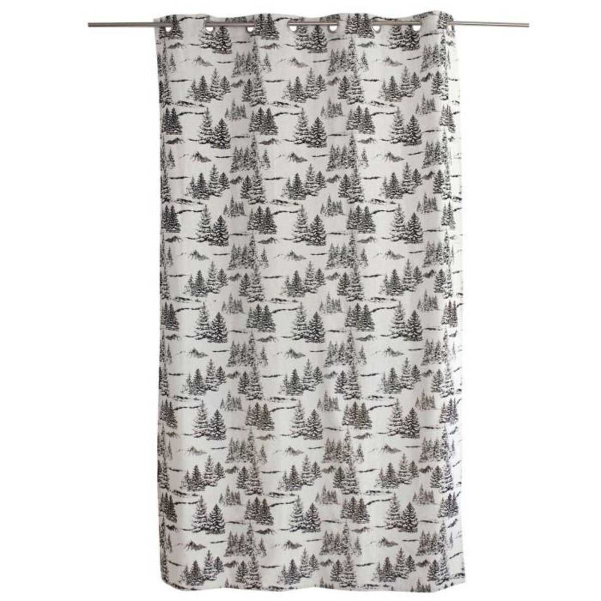 Paris Prix Rideau de Noël à Œillets  Ebène  140x240cm Écru & Anthracite