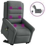 VIDAXL Fauteuil inclinable de massage electrique Gris fonce Tissu