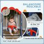 Voir la diapositive 6 : HOMCOM Portique enfant toboggan et balançoire avec panier de basket-ball - aire de jeux 3 en 1 - usage intérieur extérieur - bleu rouge