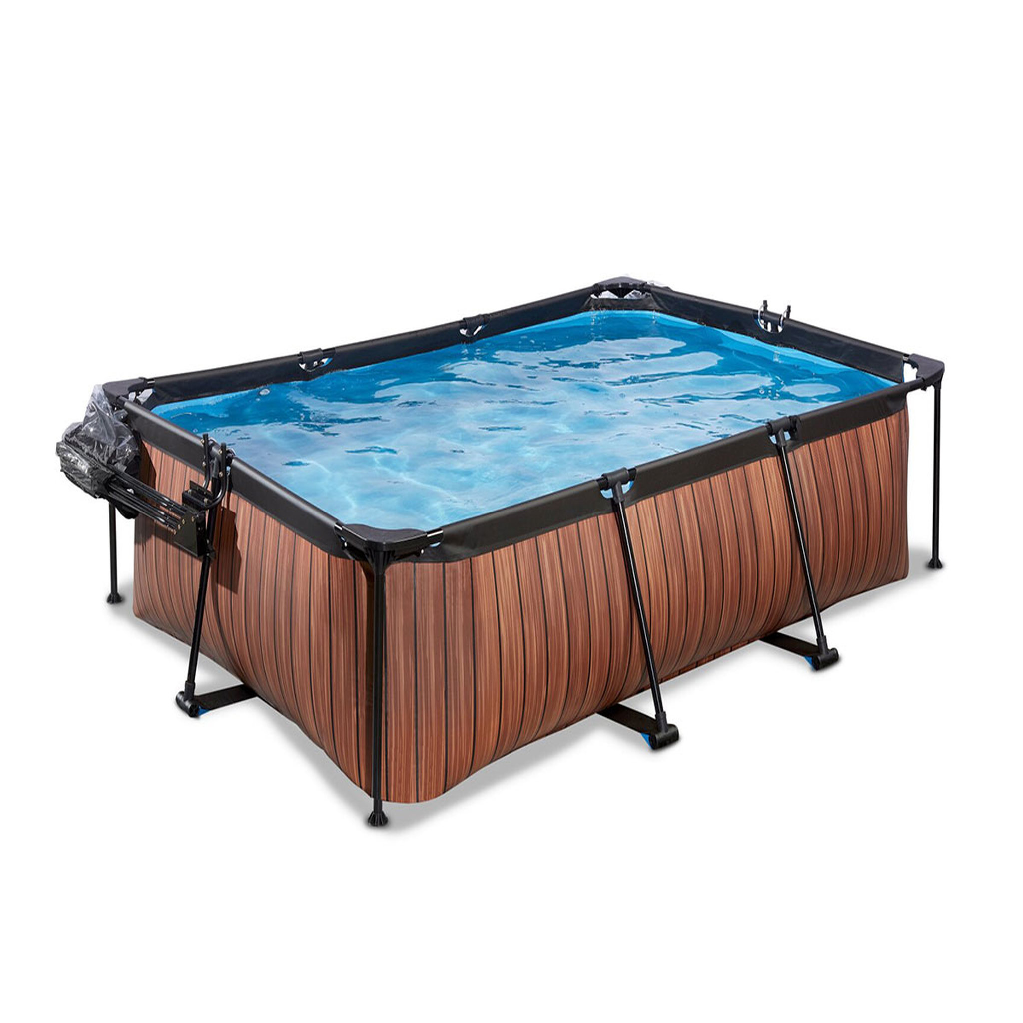 Voir la diapositive 5 : EXIT TOYS Piscine tubulaire Wood rectangulaire 2,20 x 1,50 x 0,65 m avec dôme - Exit Toys