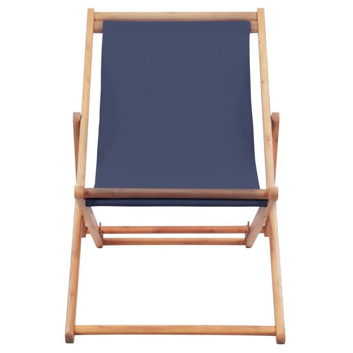 VIDAXL Chaise pliable de plage Tissu et cadre en bois Bleu