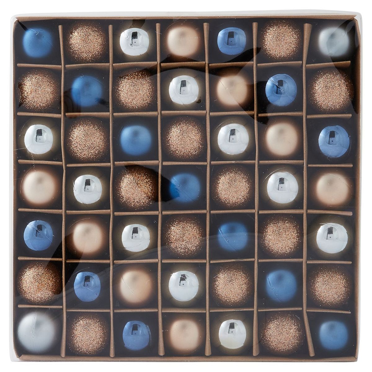 ACTUEL Lot 49 boules de noël plastique Ø 3 cm