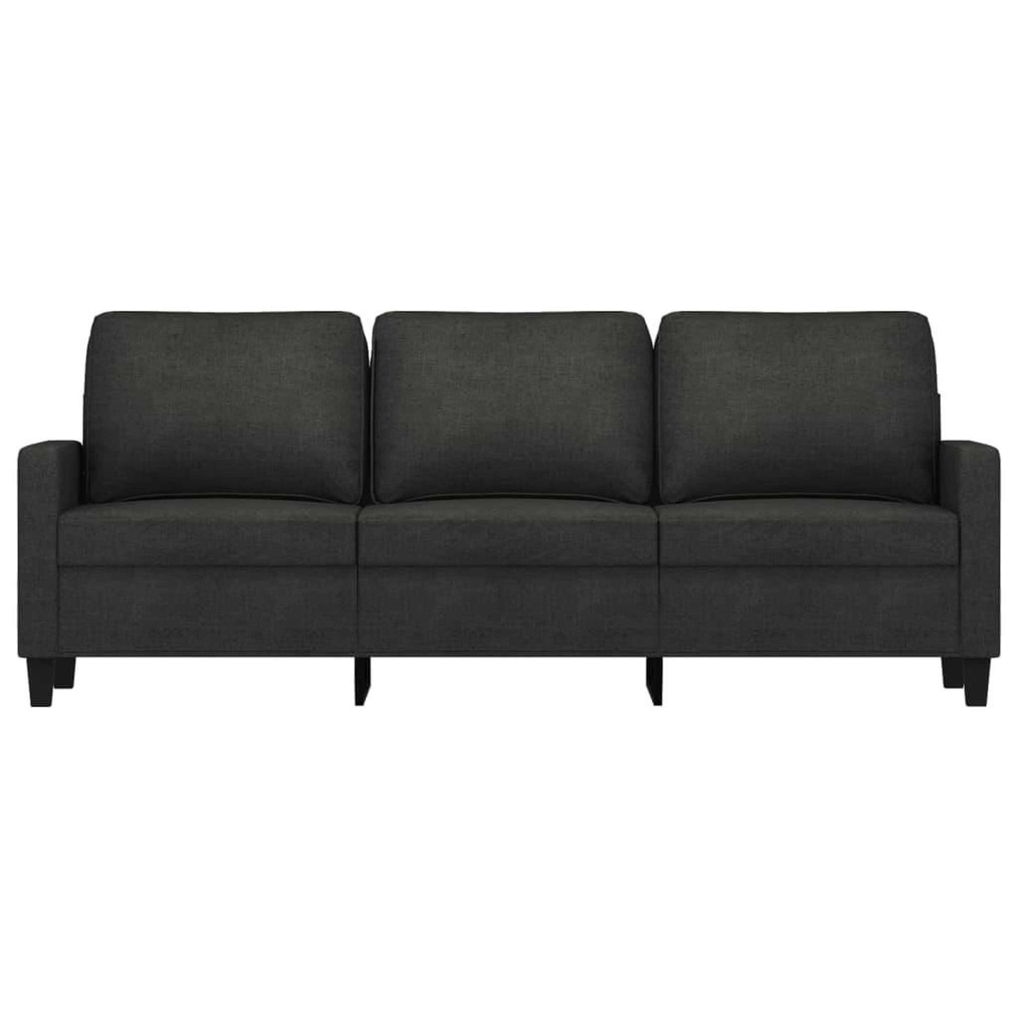 Voir la diapositive 3 : VIDAXL Canape a 3 places Noir 180 cm Tissu