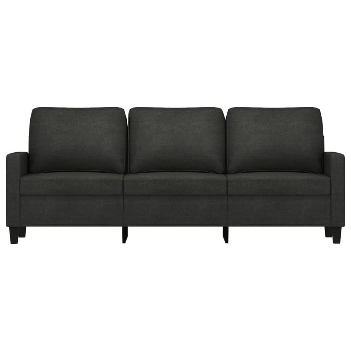 VIDAXL Canape a 3 places Noir 180 cm Tissu