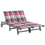 VIDAXL Chaise longue de jardin 2 places avec coussin Gris Acacia