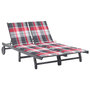 Voir la diapositive 1 : VIDAXL Chaise longue de jardin 2 places avec coussin Gris Acacia