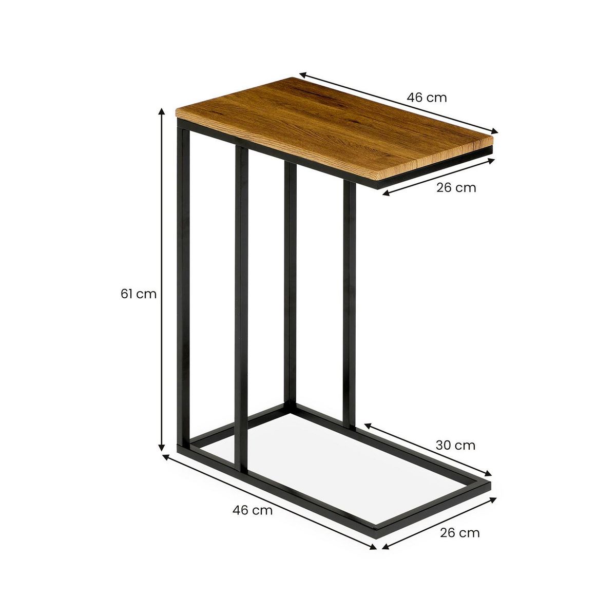 IDIMEX Table d'appoint rectangulaire DEBORA