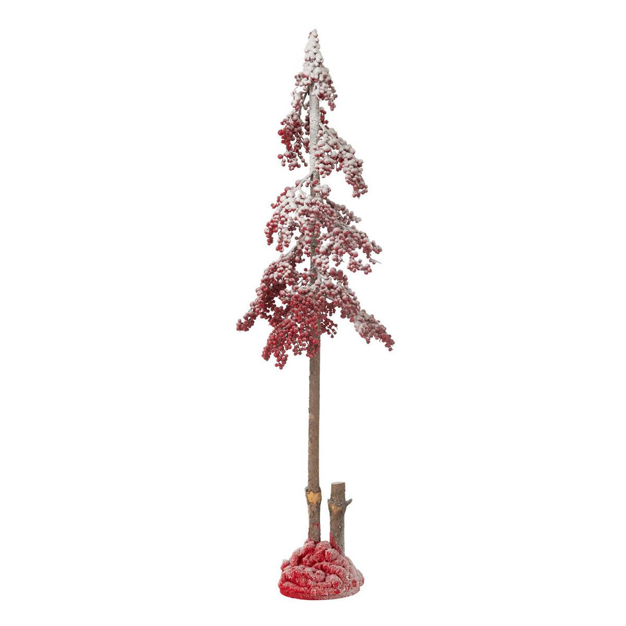 J-LINE Arbre de noël déco  grosses baies  135cm rouge
