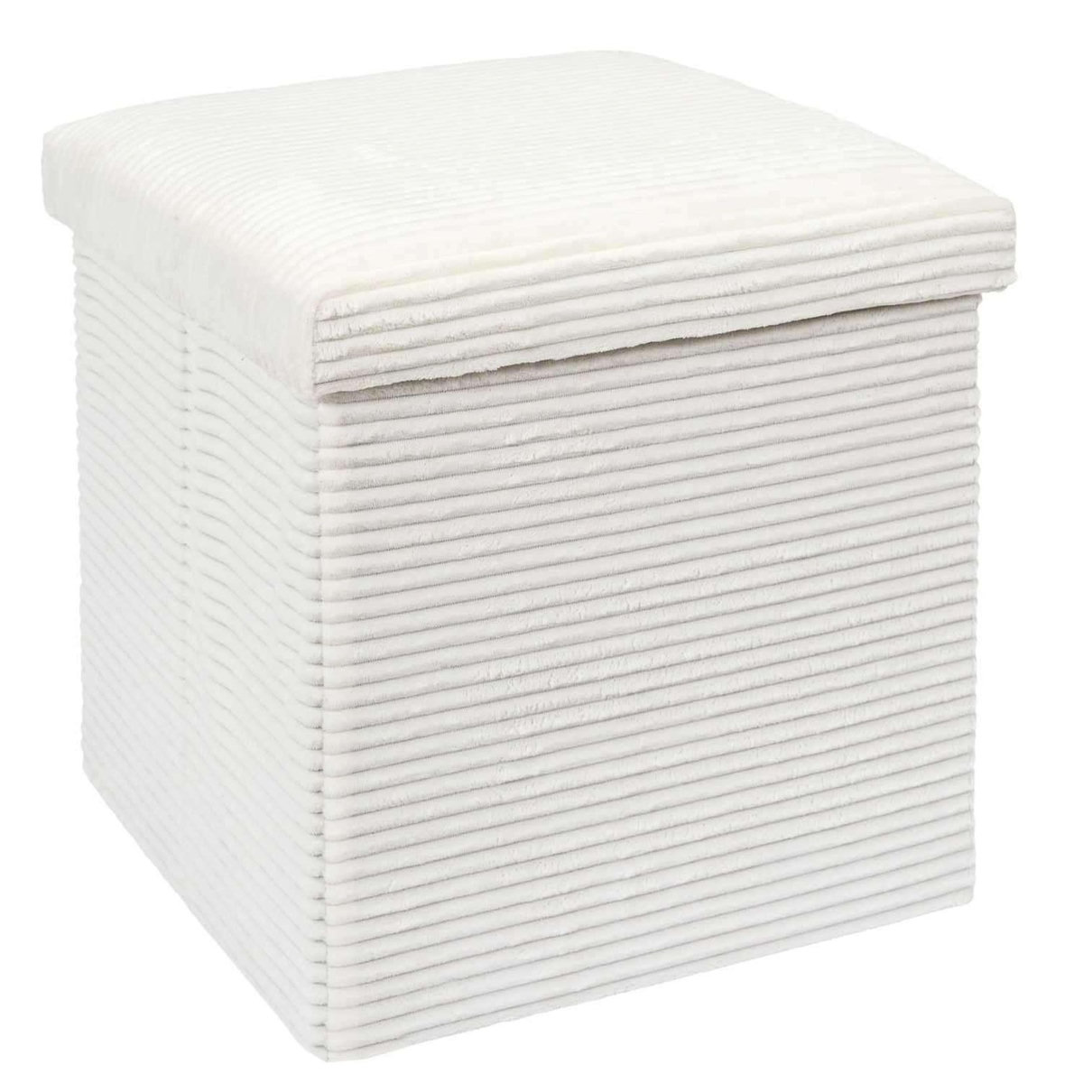 The Home Deco Factory Pouf de rangement pliable effet côtelé