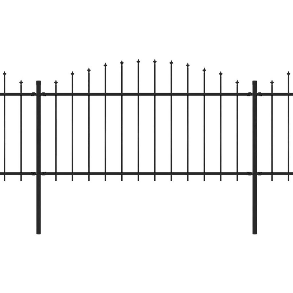 VIDAXL Cloture de jardin a dessus en lance Acier (1,25-1,5)x17 m Noir