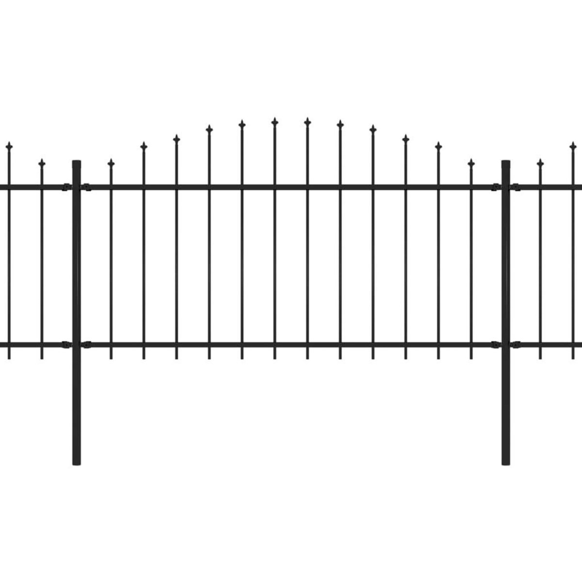 VIDAXL Cloture de jardin a dessus en lance Acier (1,25-1,5)x17 m Noir