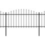 Voir la diapositive 2 : VIDAXL Cloture de jardin a dessus en lance Acier (1,25-1,5)x17 m Noir