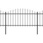 Voir la diapositive 2 : VIDAXL Cloture de jardin a dessus en lance Acier (1,25-1,5)x17 m Noir