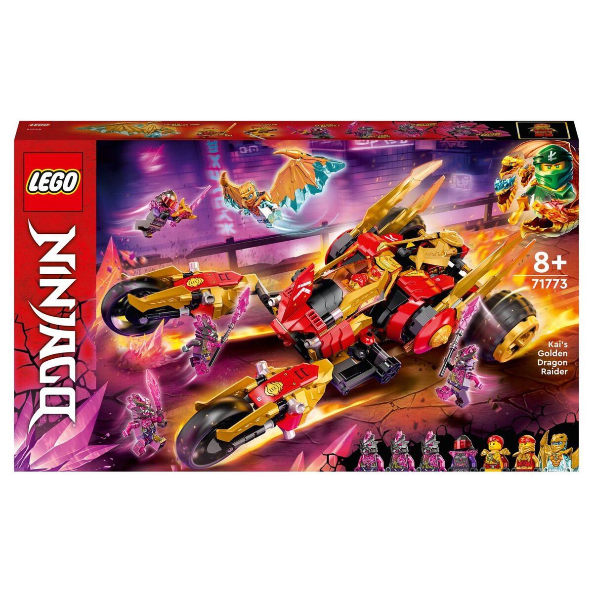 LEGO NINJAGO 71773 Le Tout-Terrain Dragon d&rsquo;Or de Kai, Jouet de Voiture pour Enfants