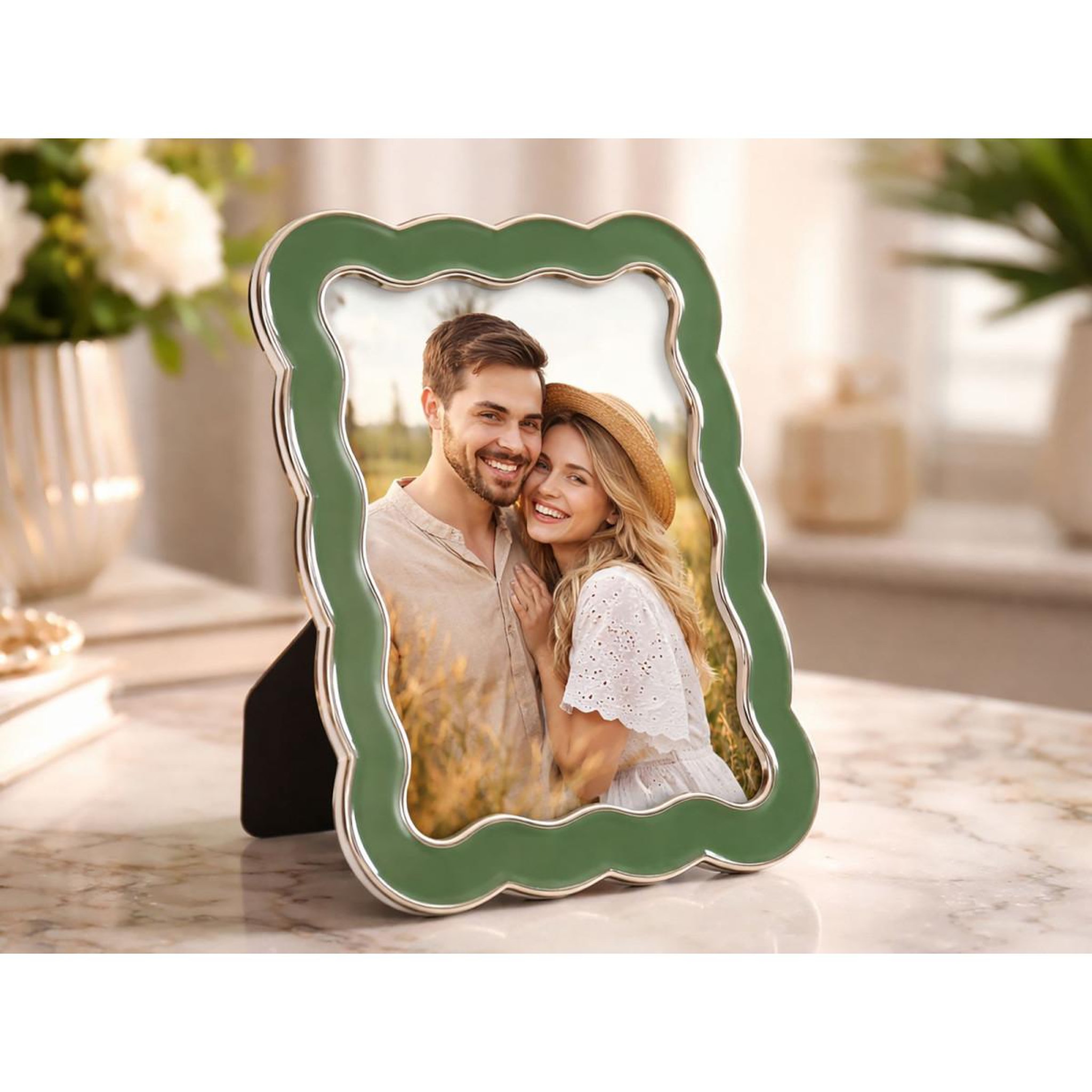 Voir la diapositive 5 : Paris Prix Cadre photo déco  charlotte  12x17cm vert