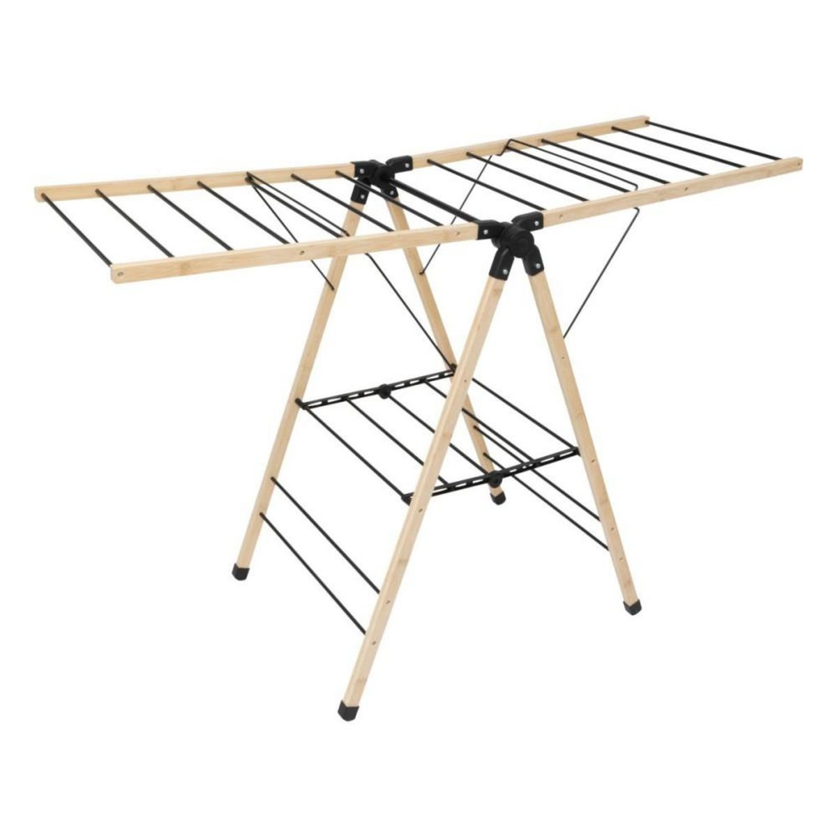 ATMOSPHERA Etendoir à linge 13M noir et bambou