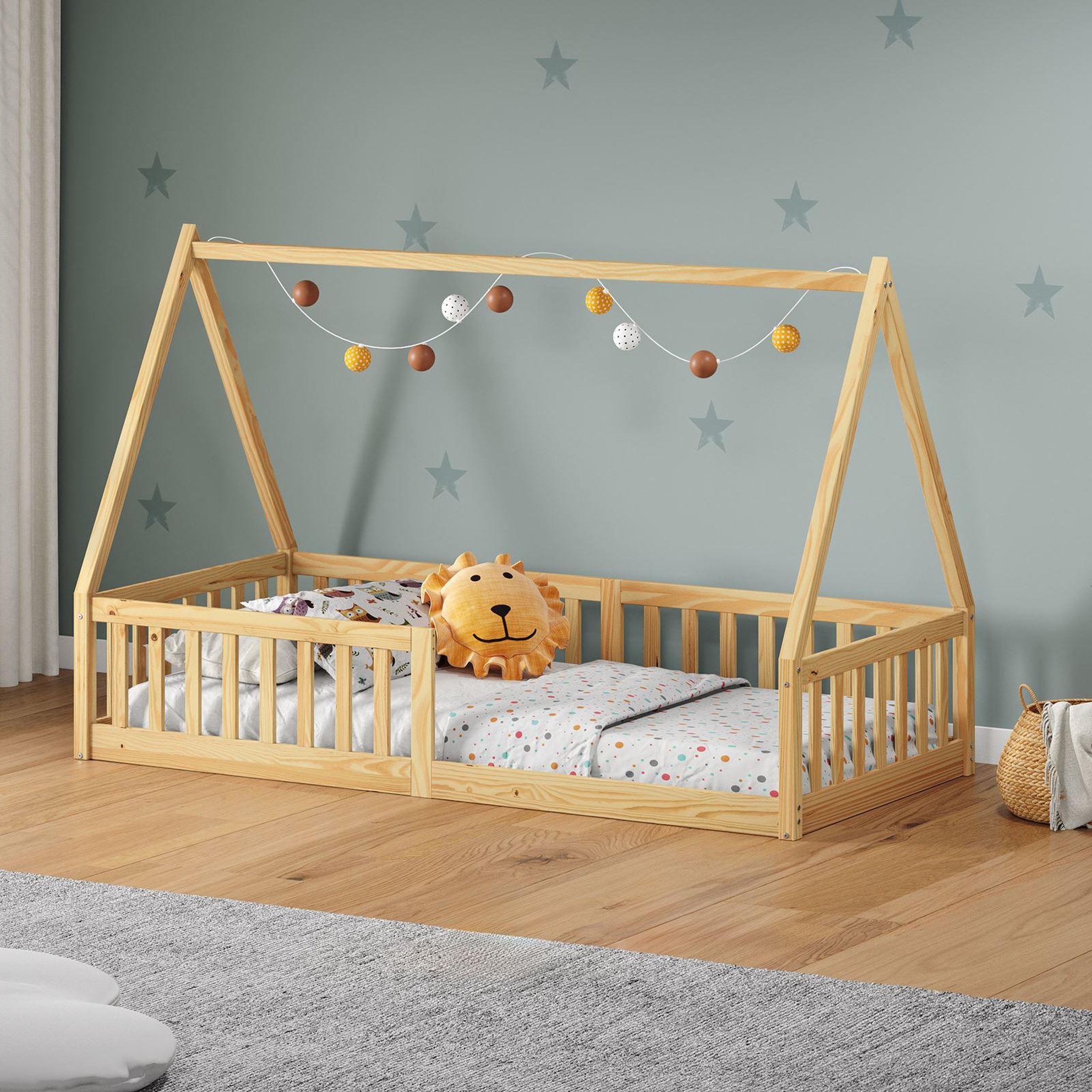 Voir la diapositive 2 : IDIMEX Lit cabane nicolas 90 x 190 cm, en pin massif