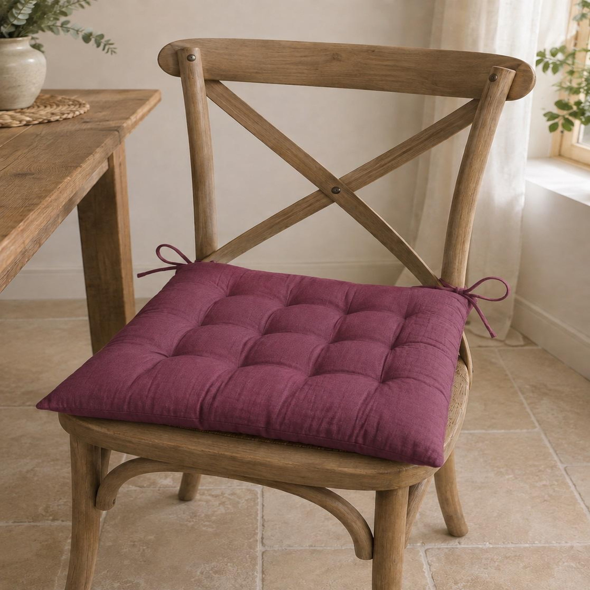 Voir la diapositive 2 : Eden Assise de chaise matelassée en coton pop colors