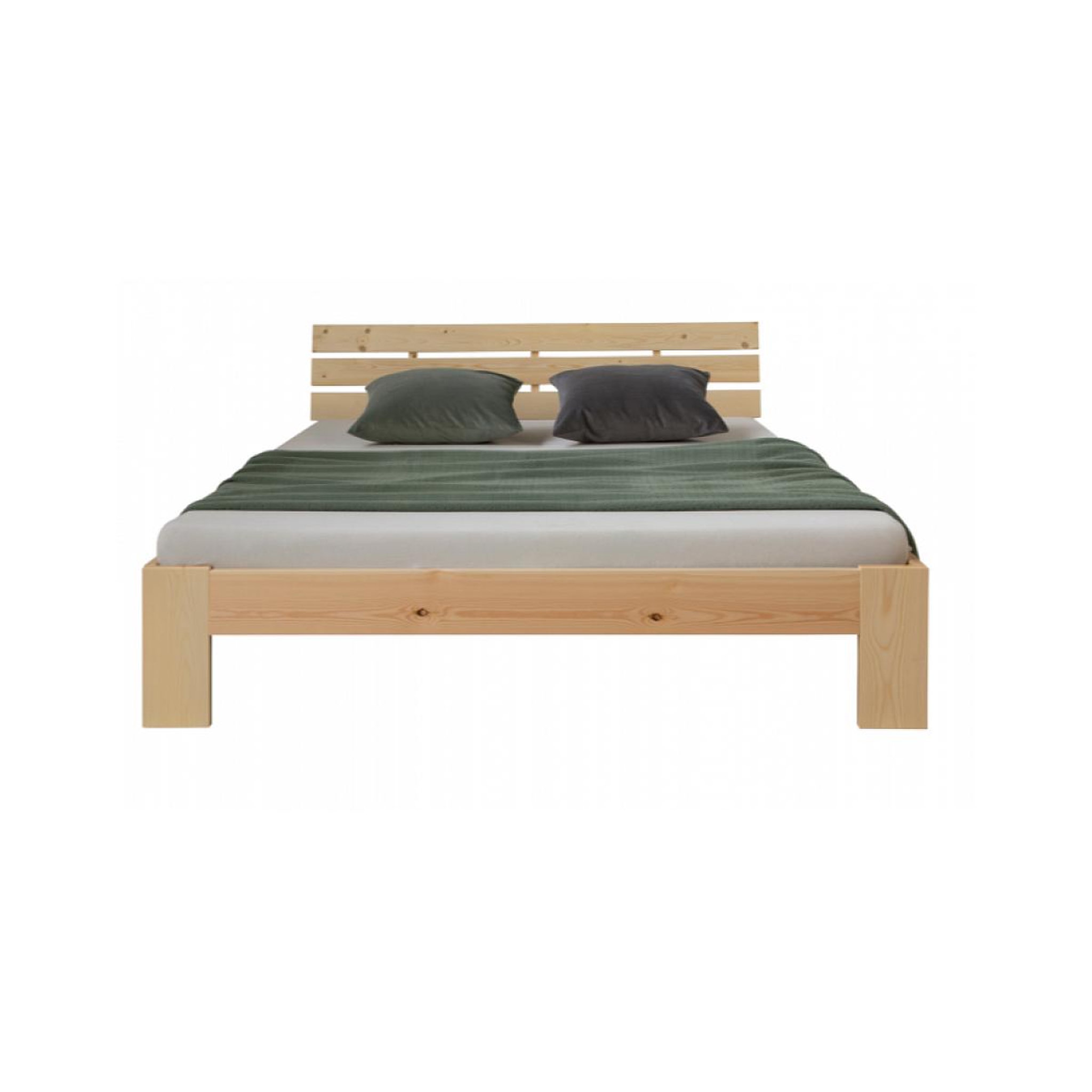 Voir la diapositive 3 : HomeStyle4U Lit double en bois futon 160x200 bois naturel