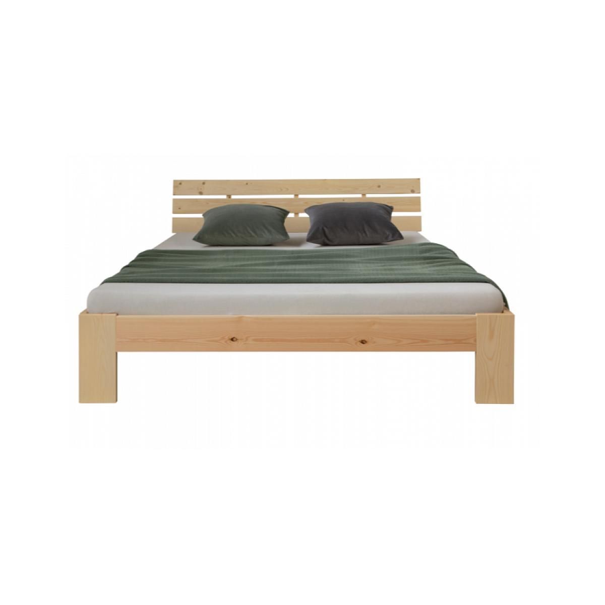 HomeStyle4U Lit double en bois futon 160x200 bois naturel