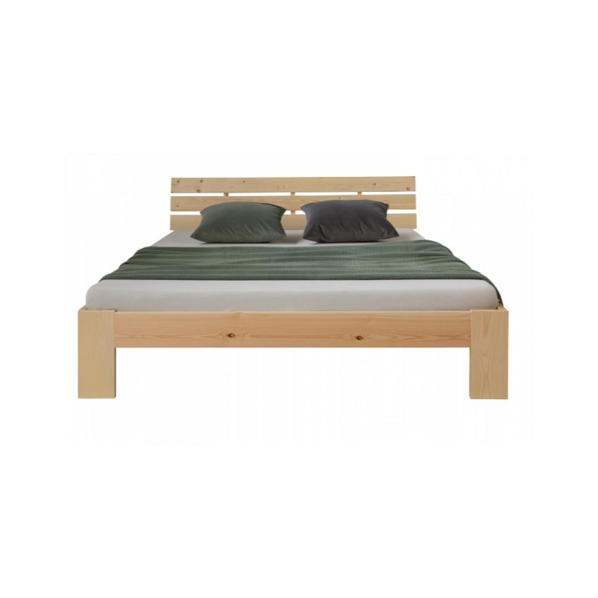 HomeStyle4U Lit double en bois futon 160x200 bois naturel