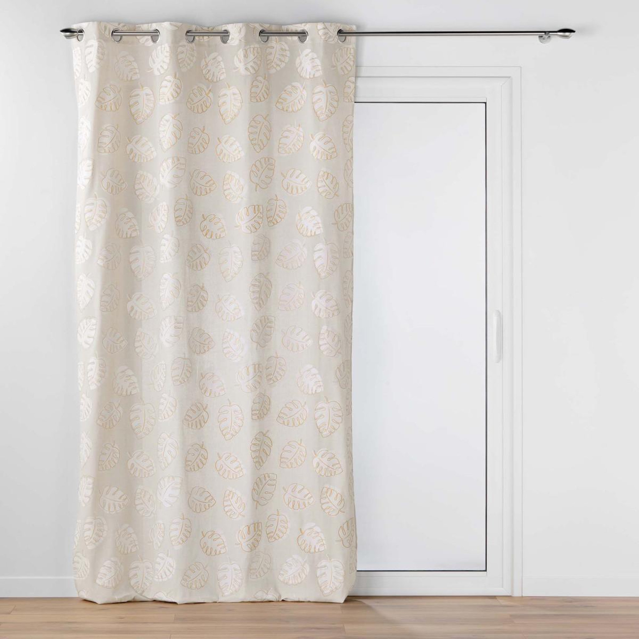 Douceur d'Intérieur Rideau à œillets imprimé  evasion  140x240cm beige