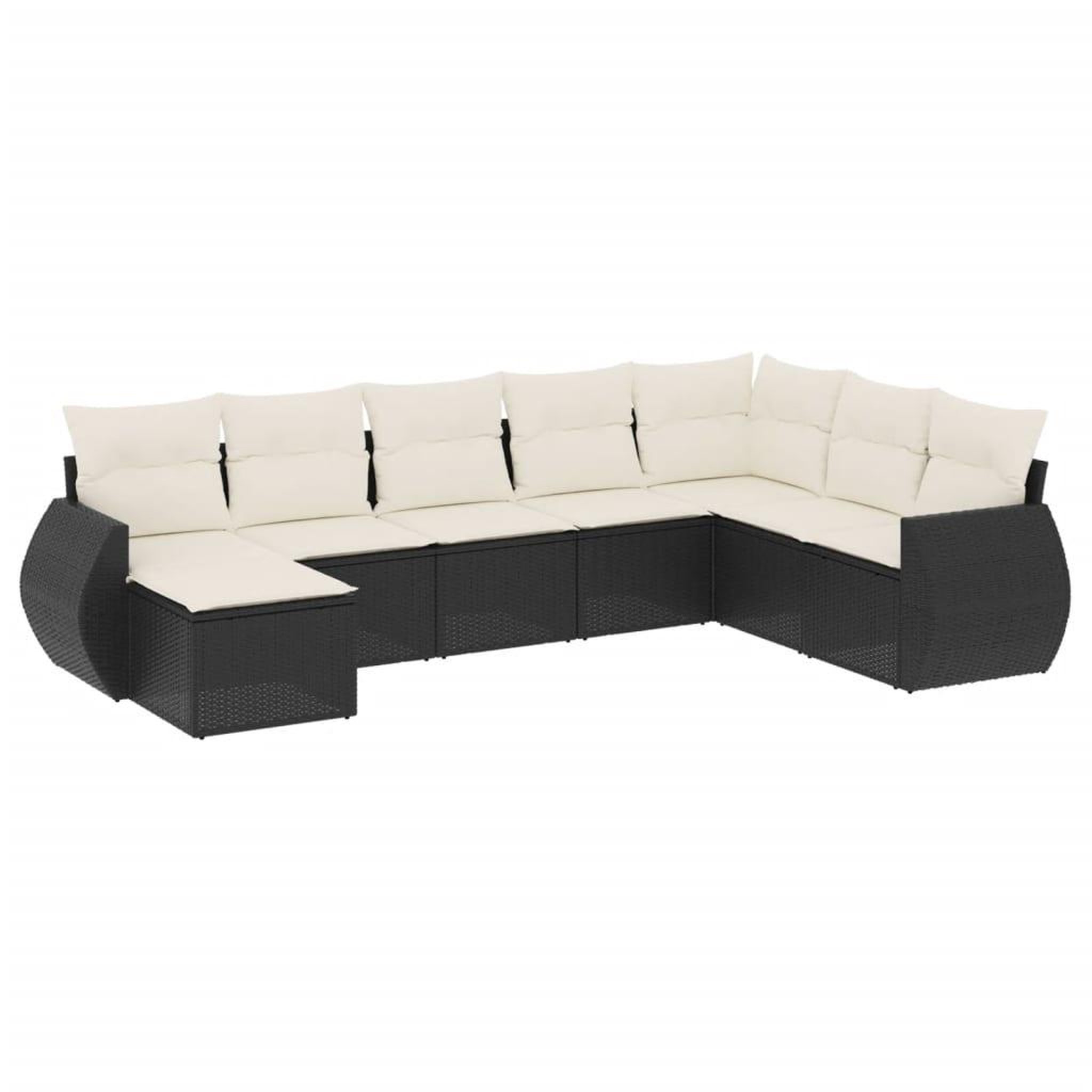 Voir la diapositive 2 : VIDAXL Salon de jardin 8 pcs avec coussins noir resine tressee
