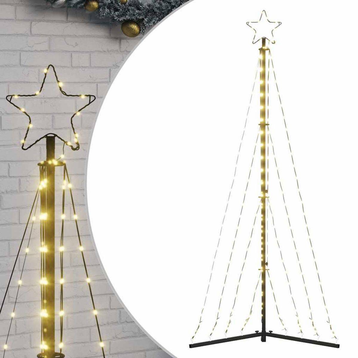 VIDAXL Sapin de Noël a LED 339 LED blanc chaud 182 cm