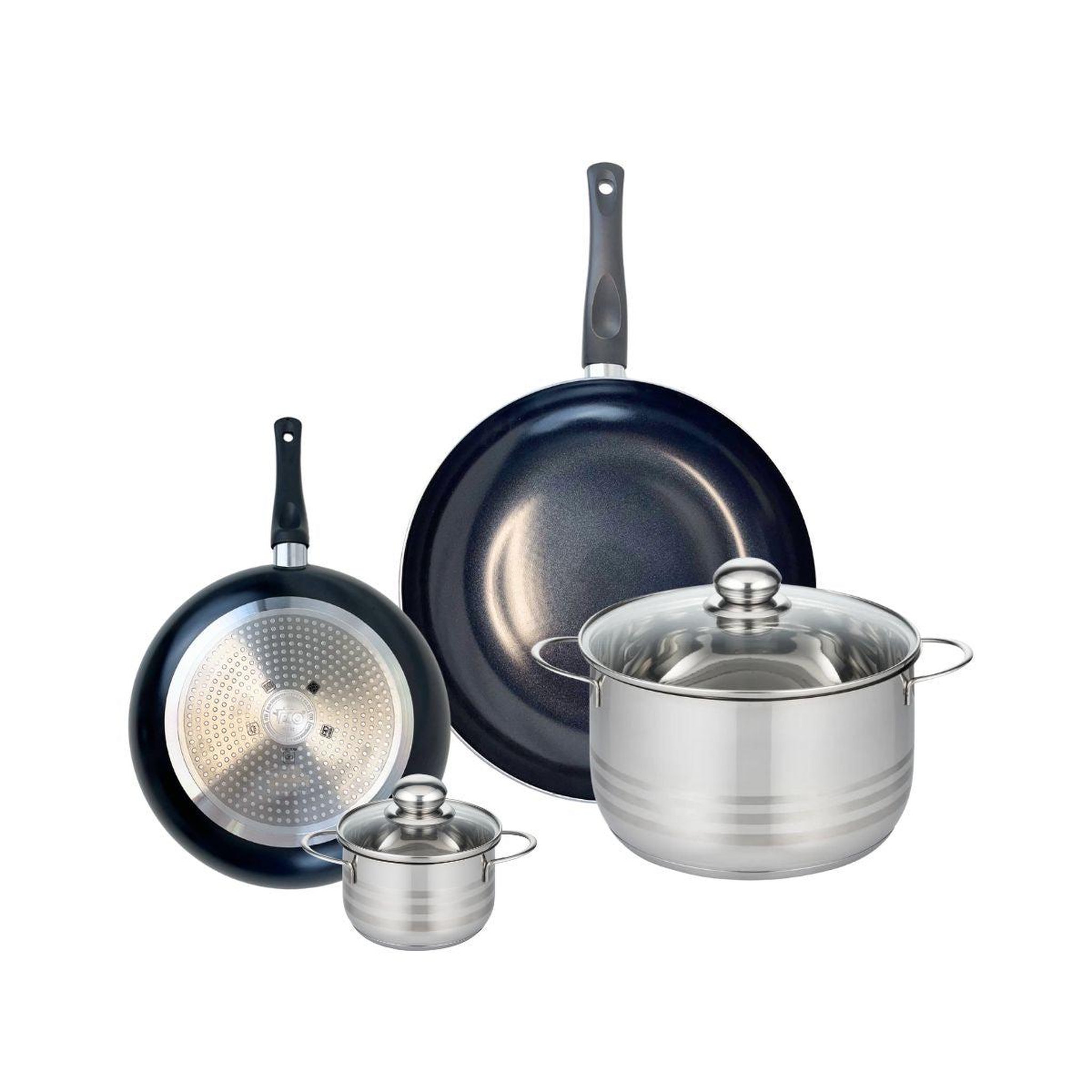ELO Ensemble de 2 poêles de cuisson 24 et 32 cm et 2 faitouts 12 et 24 cm elo prima brillant